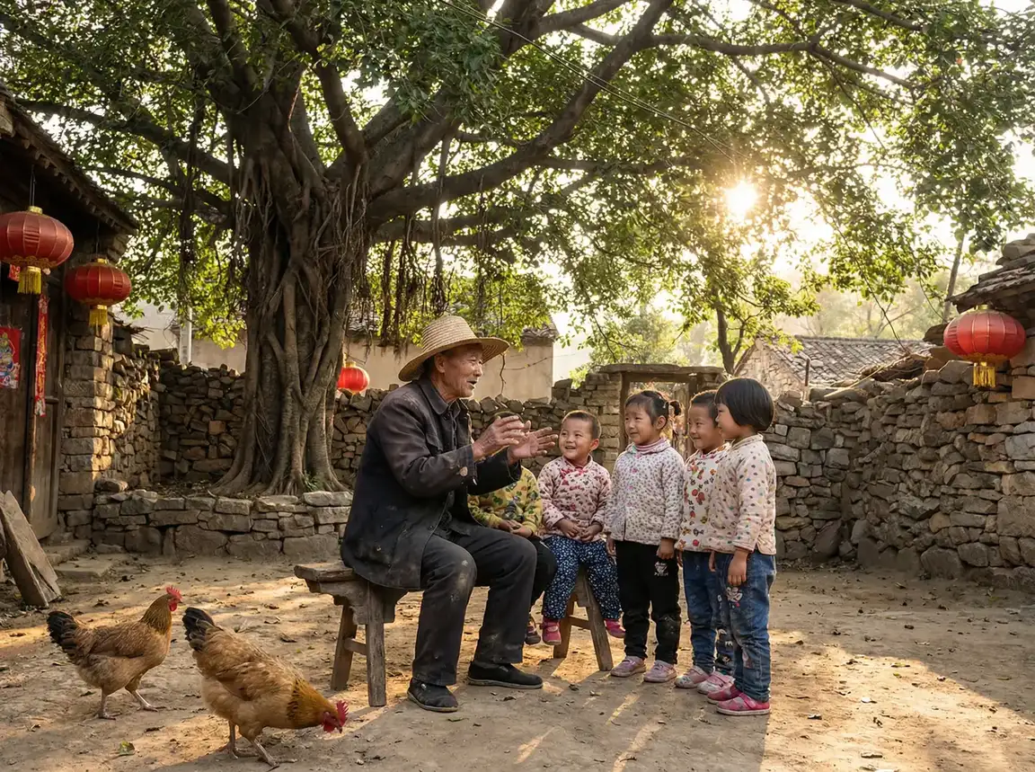 老人在大榕树下给孩子们讲故事 - 高H粗口调教羞辱SM文女王动画 乡村记忆